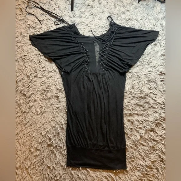 B Salvage “Seek and Destroy” mesh back mini dress - Picture 2 of 5